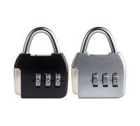 UP Security Petits cadenas à combinaison pour bagages, cadenas à 3 chiffres, cadenas de voyage avec code, petit cadenas pour casier, valise, boîte à outils, sac à dos, sac (Noir+Argent, Lot de 2)