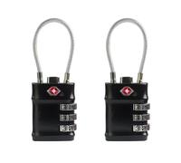 UP Security Serrures TSA pour Bagages, Cadenas à Combinaison 3 Chiffres, Lot de 2 Cadenas TSA Homologués, Cadenas à Câble avec Code pour Casier de Gym Fermeture Éclair de Sac à Dos (Noir+Noir)