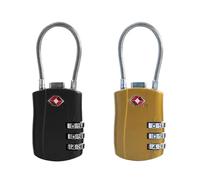 UP Security TSA Cadenas pour bagages, petit cadenas à combinaison avec câble, cadenas à combinaison approuvé par la TSA, cadenas combiné avec code, pour valise de voyage, casier de gym, étui à