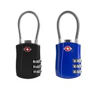 UP Security TSA Cadenas pour bagages, petit cadenas combiné avec câble, approuvé par la TSA, code, valise de voyage, casier de gym, étui à