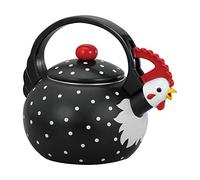 UP Théière sifflante en acier émaillé sur plaque de cuisson (1,6 l, coq)