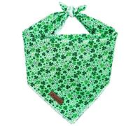 UP URARA PUP Bandana pour chien de la Saint-Patrick - Foulard triangulaire trèfle pour chien de taille moyenne et grande - Foulard en coton pour chien fille et garçon - Bandana mignon pour chien de printemps - Bandana vert pour chiot
