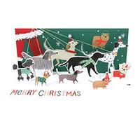 Up With Paper A347C Carte de vœux pop-up panoramique Motif promenade du chien du Père Noël Multicolore