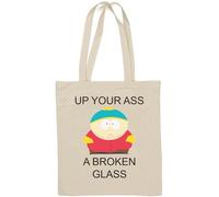 UP Your Ass a Broken Glass Sac fourre-tout en coton naturel Blanc