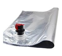 UP100 5L Bib Bag in Box Sacs à vin pour Homebrew Stockage de Wine Juice Water et plus 5 Pack, Argenté, 5 Litros