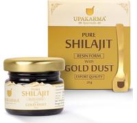 Upakarma Résine ayurveda pure et douce Shilajit/Shilajeet avec cuillère, source naturelle d'acide fulvique et d'oligo-minéraux, lot de 1 (20 g, 1)