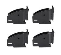 UPALDHOU 4 Douilles d'extrémité pour Rail E en Bois, Construction Robuste en Acier avec Charnières Rotatives, pour Camions, Remorques, Fourgonnettes, Camping-cars (Électrophorèse, noir)