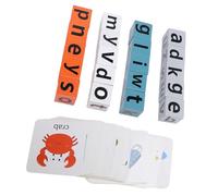 UPALDHOU Alphabet en Bois Bloque Le Vocabulaire de Boost de Jouet éducatif Améliorer Les Compétences du Jeu de Style Duel Interactif pour Apprendre Les Mots Anglais pour Les Tout-Petits