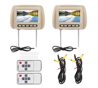 UPALDHOU Appui-tête de Lecteur de Voiture, 2 Pièces Universel 7 en HD Appui-tête de Voiture Lecteur Vidéo LCD Contrôle sans Fil écran MP5