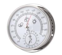 UPALDHOU Baromètre Thermomètre Hygromètre 5,2 Pouces, Station de Prévision Météo en Acier Inoxydable avec Surface en Acrylique Transparent, pour Jardin, Garage, Salon, Bureau