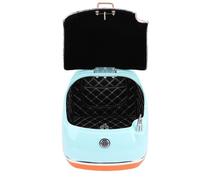 UPALDHOU Boîtier Supérieur de Moto, Boîte Arrière Rétro étanche en ABS, Support de Rangement de Coffre avec Serrure apacité de 38l pour Casque et équipement (Blue)