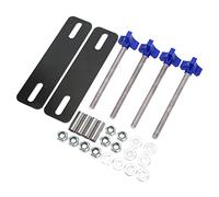 UPALDHOU Broches de Montage pour Plaques de Traction Tout-terrain, (BLUE) | Base en Acier Revêtu par Poudre, Quincaillerie Chromée, Compatible avec les Barres de Toit à Trous M10, Universel pour