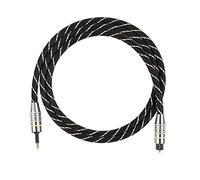 UPALDHOU Câble Toslink Mâle à Mâle, Toslink vers Mini Prise Câble Numérique à Fiber Optique 3.5mm Connecteur plaqué or SPDIF Rond (1 m / 3,3 pieds)