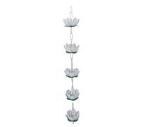 UPALDHOU Chaîne de Pluie en Aluminium, Réglable de 43 Pouces, Blanc, Fonctionnel et Décoratif, pour Le Jardin Domestique, avec Une Installation Simple, Adaptée aux Gouttières
