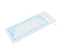 UPALDHOU Clavier de Silicone Light Light Portable Silence Imperméable, Soft USB-Wired 85 Keys Clavier en Silicone pour PC (Blue)