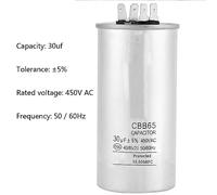 UPALDHOU Condensateur de Moteur CBB65A-1 30uF 450V AC, Condensateur à Film en Polypropylène métallisé pour Compresseur de Climatiseur, Pompe de Réfrigérateur, Conception Cylindrique à Haute