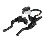 UPALDHOU Employés de Frein à Moto en Aluminium Noir Réglable pour le Levier du Réservoir du Maître-cylindre pour les Conducteurs D'ajustement Universel