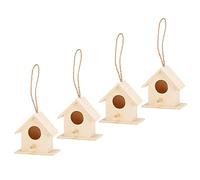 UPALDHOU Ensemble D'analyse d'oiseaux pour Les Oiseaux en Bois Uniques, 4pcs Boid Bird Bird Reproduction Boîte pour Décoration Personnalisée, Maison pour Les Petits Oiseaux