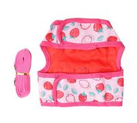 UPALDHOU Harnais de Lapin Teint imprimé Fraise, Sangle de Vêtements Confortable et Respirante pour Robe de Noël Hamster (M)