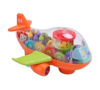 UPALDHOU Jouet d'avion électrique pour Enfants, Jouet d'avion à Engrenages Transparent avec Lumière Musicale