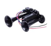 UPALDHOU Kit de Klaxon de Voiture 12 V, Double Trompette 600 DB Super | Klaxons en Alliage de Zinc chromé pour Camions, Motos, Bateaux, SUV, Conception étanche, Mélange de Trompettes Longues et