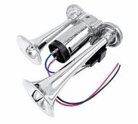 UPALDHOU Kit de Klaxon de Voiture 12 V, Double Trompette 600 DB Super | Klaxons en Alliage de Zinc chromé pour Camions, Motos, Bateaux, SUV, Conception étanche, Mélange de Trompettes Longues et