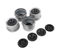 UPALDHOU Lot de 2 Capuchons Anti-poussière pour Essieu de Remorque de 5 Cm, Couvercle de Graisse en Acier au Carbone galvanisé avec 4 Bouchons en Caoutchouc, pour la Plupart des Essieux