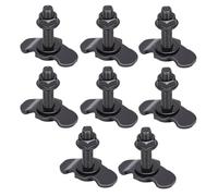 UPALDHOU Lot de 8 Goujons Filetés à Double Cosse M8 X 40 L, capacité de Charge de 6 000 LB, Raccord D'écrou D'arrimage avec Fer galvanisé Haute Résistance, pour Camion, Lit, Remorque, (Black)