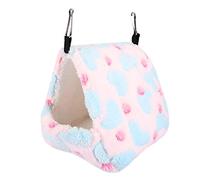 UPALDHOU Maison pour Animaux de Compagnie Douce et Chaude d'hiver pour Hamac écureuil Lapin, Maison de Lit Thermique en Peluche pour Animaux de Compagnie pour Petit Bleu 14 * 12 Cm (17 * 15)