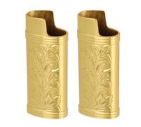 UPALDHOU Manga Rétro à Collectionner 2 Pc Alliage de Zinc Durable Couvert pour Les Fans de Vieux Briquets (Gold)