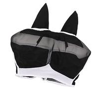 UPALDHOU Masque de Mouche à Cheval en Maille avec Oreilles Extensible en Maille Respirant Conception de Cheval Protection Face à Contre Les Rayons UV Détachables pour Les Chevaux (S)