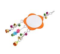 UPALDHOU Miroir Jouet pour Poulet pour Animaux de Compagnie, Miroir Jouet Suspendu avec Chaîne de Cloche Qui Attire Les Poulets pour Communiquer et Jouer, pour Animaux de Compagnie, Diamètre du