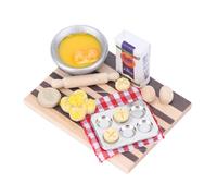 UPALDHOU Ornement de Cuisson Miniature pour Maison de Poupée, Planche Synthétique à l'échelle 1:12, Accessoires de Cuisine avec Bol à Rouleau à Pâtisserie, Carton de Lait pour Bricolage,
