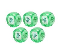 UPALDHOU Paquet de 5 Dés de Direction du Vent Mahjong, Dés de Position de Sphère en Plastique pour Les Jeux de société et Le Plaisir du Casino (Vert Transparent)