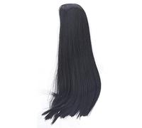 UPALDHOU Perruque de Poupée 8-9 Pouces, Perruque de Remplacement de Cheveux épais en Fiber Résistante à la Chaleur pour Coiffure Coupée Hime avec Matériau Résistant à la Chaleur (BLACK)