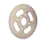 UPALDHOU Pignon de Chaîne Arrière 45 Dents de Remplacement pour Vélo | Compatible avec Thumpstar 110 Cc, 125 Cc, 140 Cc PIT PRO, Finition Zinc Semi-brillante, Construction Métallique Haute