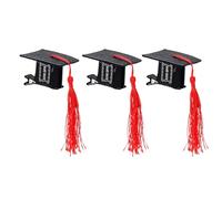 UPALDHOU Pinces à Cheveux de Remise de Diplômes, Mini Pinces à Cheveux Mignonnes avec Pompon de Chapeau de Remise de Diplômes pour les Décorations de Fêtes (rouge)