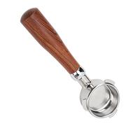 UPALDHOU Porte-filtre sans Fond 54 Mm, Porte-filtre Nu en Acier Inoxydable avec écran à Deux Rondelles pour Machines à café Série 8 (E Cercle Palissandre)