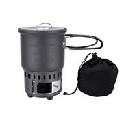 UPALDHOU Pot de Camping avec Poêle, Ensemble de Cuisine de Camping Portable en Alliage D'aluminium avec Poignée Pliante pour la Randonnée, la Pêche et la Cuisine