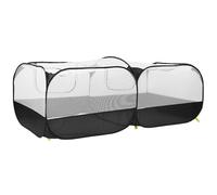 UPALDHOU Poulailler Portable Pliable pour Petits Animaux, pour Canards, Lapins, Couverture en Filet Transparent, 73X36 Pouces, Noir (Black)