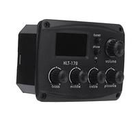 UPALDHOU Préamplificateur Acoustique avec égaliseur à écran LCD, Contrôle | Micro rosace pour performances en direct Construction compacte en ABS Panneau à bouton Indicateur de batterie 9 V