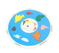 UPALDHOU Puzzle de Puzzle de la Carte du Monde, 7 Continents Apprentissage Jouet pour Salle de Classe Préscolaire, de Carte Interactive pour Les 3-5 Ans, Construction de Basswood, Coordination
