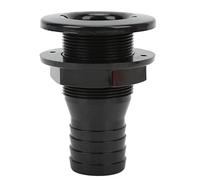 UPALDHOU Raccord Traversant de Coque 1 1/2 Pouces, Connecteur de Tuyau Marin en Plastique ABS pour Bateaux, avec Conception Droite pour Systèmes de Plomberie Embarqués (Black)