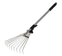 UPALDHOU Râteau de Jardin en Métal Réglable, Outil d'herbe de Houe Télescopique en Alliage Râteau en Métal Multi-Dents pour l'herbe à Foin à Feuilles Caduques de la Pelouse et de la Cour (Couleur