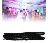 UPALDHOU Ruban de Perles, Accessoire de Décoration de Couture pour Colliers, 1 Mètre, Perle + Ruban (Perles obliques noires de 1 cm)