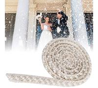 UPALDHOU Ruban de Perles, Accessoire de Décoration de Couture pour Colliers, 1 Mètre, Perle + Ruban (Perles obliques blanches de 1 cm)