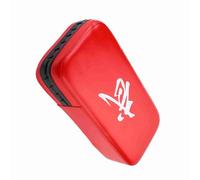 UPALDHOU Target de Boxe, Cible à Main Réglable en Cuir PU, Coussin de Pied de karaté Léger avec Ruban Adhésif, adapté à la Boxe, Kickboxing, karaté (Rouge)