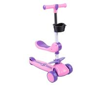 UPALDHOU Trottinette pour Tout-Petits, Trottinette Pliante avec Guidon Réglable et Siège Amovible pour Enfants âgés de 2 à 6 Ans (Rose)