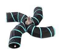 UPALDHOU Tunnel de Chat à 4 Voies avec Balle Moelleuse pour Faire de l'exercice, Jouez à Un Tube avec du Papier Crakle, Pliable et Lavable, Bon pour Le Plaisir en Salle et Les Jeux