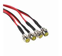 UPALDHOU Voyant de Voiture, 4 Pièces 12v 8mm Panneau LED Tableau de Bord Voyant D'avertissement Directionnel Indicateur Lampe de Signalisation avec Fil pour Voiture van (Éclairage jaune)